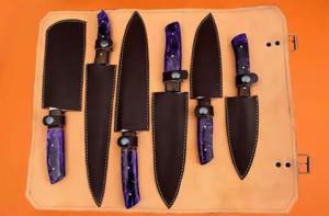Juego de Cuchillos de Chef de Damasco de 6 Piezas de Alta Calidad Personalizados con Mango Personalizado para Uso Múltiple y Ecológico - Product Image 4
