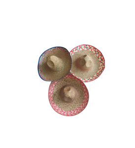 Prix bon marché d'usine Chapeau de soleil en paille de palmier à large bord pour l'été Chapeaux faits à la main avec logo personnalisé et forme prête à expédier - Product Image 3