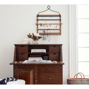 Mango Wood Minimalist Jewelry Organizer Wall Mount - Wholesale Home Dcor - Product Image 3