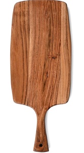 Tabla de cortar de madera maciza hecha a mano, regalo de cocina, tabla rústica de madera dura para cortar y servir con asa para platos, frutas y verduras - Product Image 2