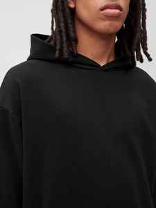 Sudadera con Capucha Negra para Hombre, Corte Regular, Tejido de Punto, Color Sólido, Estilo Casual para Otoño, con Bolsillos - Product Image 5
