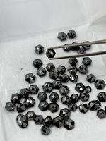 Diamante Negro Natural Calentado, Certificado por GIA, Forma Hexagonal de 5 mm, Tamaño Calibrado