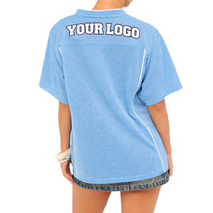 Camiseta de Fútbol Femenina Personalizable de Primera Calidad, Estilo Urbano Holgado, Cuello en V, Malla Corta, Transpirable, de Poliéster, OEM - Product Image 2