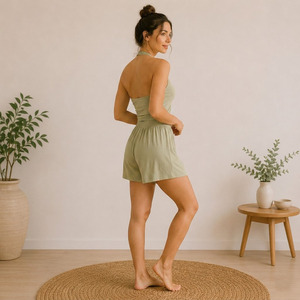 Ensemble de vêtements de nuit pour femmes, polyester, viscose, doux, confortable, respirant, vêtements de maison - Product Image 4