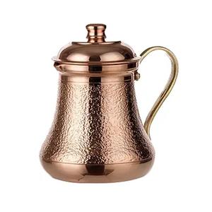 Carafe à eau en cuivre pur martelé de qualité supérieure, vaisselle de table, avec 2 ensembles de gobelets - Product Image 2