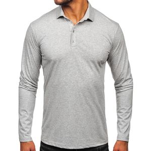 Golf Shirts Men Green Regular Fit Long Sleeve Plus Size Breathable Quick Dry Knitted Front Button 220g <b>SKI</b> INTERNATIONAL - Product Image 2