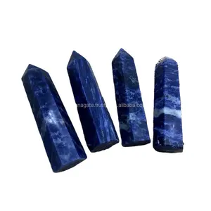 Wholesale Blue Sodalite Point Wand Sodalite Obelisk chakra crystals healing For decoration