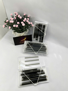 ขนตาปลอมแบบพัดสำเร็จรูป Ultra Speed สีน้ำตาลเข้มดำ 4D C D M Curl ฐานแหลม สีดำ ขนาด 0.05 มม. สำหรับต่อขนตาแบบวอลลุ่ม - Product Image 6