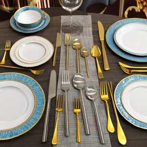 Ensemble de couteaux de couverts en acier inoxydable or mat de luxe pour le bureau et les fêtes - Product Image 3