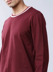 Sudadera de Cuello Redondo Color Granate para Hombre, Corte Regular, Estampada, Informal, Tejida, 100% Algodón, Resistente al Viento, para Otoño - Product Image 5