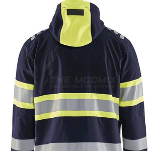 Chaqueta de Trabajo Reflectante de Alta Visibilidad para Hombre, Transpirable, Uniforme de Seguridad de Poliéster con Capucha y Bolsillos con Cremallera - Product Image 6
