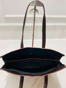 Sac fourre-tout pour ordinateur portable en coton imprimé floral rose paradis, grande capacité, écologique, compatible avec les boissons, pochette offerte - Product Image 4