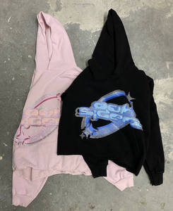Sweat à capuche en strass de qualité supérieure, style streetwear oversize pour hommes et femmes, mode hip hop, sweat à capuche en strass de luxe - Product Image 4
