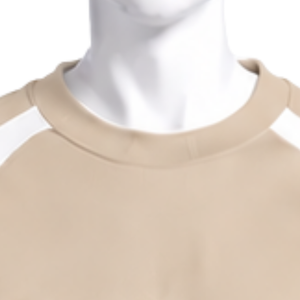 Sudadera Beige con Cuello Redondo y Paneles para Hombre, Manga Larga, Estilo Deportivo, Contraste, Informal, para Entrenamiento, Ropa Deportiva, Venta al por Mayor Personalizada - Product Image 3