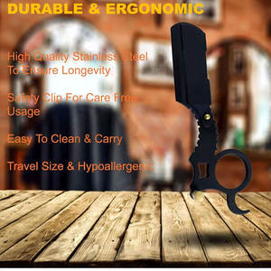 Rasoir de Barbier à Lame Droite pour un Rasage Précis, Qualité Salon, Rasoir Manuel pour Hommes, Rasoir à Main pour la Barbe, Shavette de Haute Qualité - Product Image 4