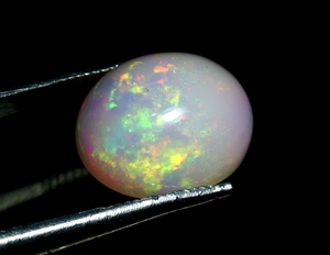 Opale d'Éthiopie naturelle cabochon – Pierre précieuse en vrac à feu arc-en-ciel éclatant, Opale Welo de qualité supérieure, Pierre de bijouterie authentique, Élégante - Product Image 2