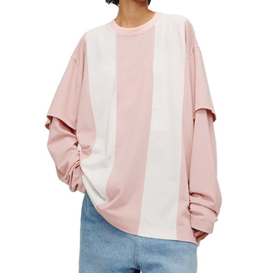 Summer <b>Tops</b> Men Oversize Double Sleeve T Shirt Men's High Quality Double <b>Layer</b> Tee Shirts Men's - Product Image 1