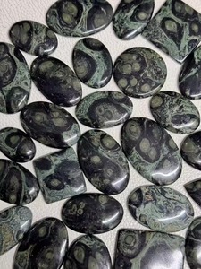 Cabochon de Jaspe Kambaba 100% Naturel de Qualité AAA, Pierre Précieuse d'Agate Verte en Vrac pour la Confection de Bijoux et les Créations de Jaspe Galaxie Étoilée - Product Image 4