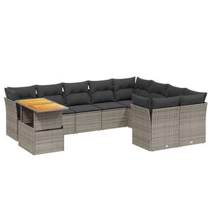 Conjunto de Sofás Modulares Grandes de Ratán PE Gris para Jardín, Colección Premium de Muebles para Exteriores - Product Image 2