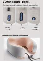 CYANMED Oreiller de massage cervical en forme de U, rechargeable, avec batterie au lithium, mousse à mémoire de forme, pétrissage électrique, contrôle par bouton, respectueux de la peau