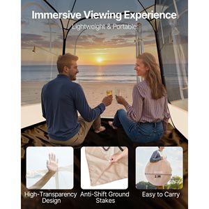 63x63 Inch Clear <b>Bubble</b> Pop-up Sports Tent for 2-4 Persons Waterproof Outdoor Pod Floor Mat <b>Top</b> Cover for Garden Igl - Product Image 6