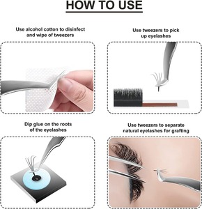 Gold Eyelash Tweezers Set with Case Portable Precision Metal Tools for <b>Lash</b> Extension Beauty Tool - Product Image 4