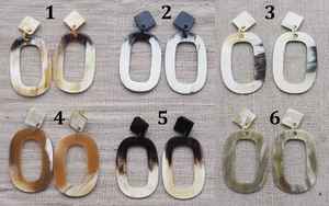 Latest New Arrival Resin <b>Earring</b> Color Horn <b>Hoop</b> <b>Fashion</b> <b>Earrings</b> Set Acrylic Earpiece for With Sale Product - Product Image 3