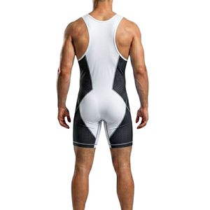 High Elastic Contrast Color Side Panels Wrestling Uniform Quick Dry <b>Weightlifting</b> <b>Singlet</b> Polyester Sublimated Uniforms - Product Image 2
