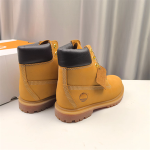 Botas de Tobillo con Cordones de Alta Calidad, Personalizadas, de Moda, para Hombre y Mujer, de Cuero Genuino, Impermeables, Estilo Clásico de Invierno, Color Amarillo - Product Image 6