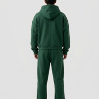AARON GARMENTS OEM Ensemble décontracté 2 pièces : Sweat à capuche zippé et pantalon de survêtement ample, style Hip Hop, tenue de sport sur mesure