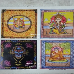 Draps de lit/tentures murales peints à la main en coton mélangé multicolore Fournisseur en gros de tapisserie imprimée de l'Inde - Product Image 2