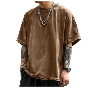 เสื้อยืดผู้ชายคุณภาพสูงสุด ขายส่ง รับทำโลโก้แบรนด์ของคุณเอง ผ้าฝ้าย 100% เสื้อยืดเปล่าเรียบง่าย สไตล์ลำลอง ไซส์ใหญ่ - Product Image 5