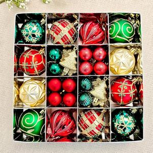 Stripes Flakes <b>Red</b> Green Gold Christmas Tree Balls Festive Xmas Tree Hanging Decoration <b>Ornaments</b> - Product Image 6