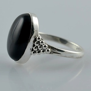 Black Onyx <b>Ring</b> 925 Sterling <b>Silver</b> Handmade Boho <b>Statement</b> Promise <b>Ring</b> for Women Natural Oval Black Onyx <b>Ring</b> July Birthstone - Product Image 2