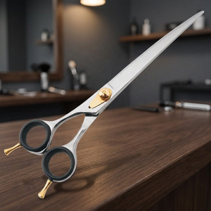 Professional Hair dressing <b>Scissors</b> Stainless Steel Sharp Blade Rubber Handle Long Right <b>Handed</b> Salon Use - Product Image 2
