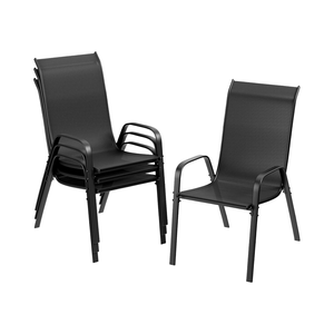 Lightweight Comfortable Mesh Dining <b>Chair</b> for Outdoor Patio <b>Garden</b> Balcony with Steel Frame Modern Design <b>Stackable</b> Furniture - Product Image 1