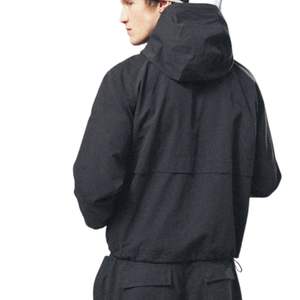 Veste coupe-vent Ripstop pour homme, veste légère à capuche avec poignets élastiques, vêtements de sport d'extérieur, veste tendance en noir - Product Image 6