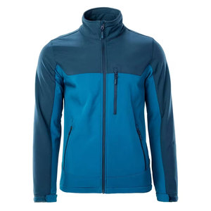 Veste en polaire pour homme, couleur bleue, col montant, fermeture éclair, coupe-vent, vêtement décontracté d'automne, coupe régulière, matière polyester - Product Image 1