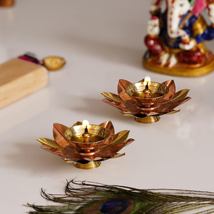 Golden Lotus Flower Shape <b>Decorative</b> <b>Accent</b> Gold Finish Lotus Sculpture for Tabletop Living Room Bedroom Office Shelf Table Deco - Product Image 4