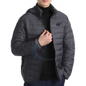 Veste matelassée respirante et écologique pour homme, col montant, logo personnalisable, idéale pour l'extérieur en hiver – Vente en gros de haute qualité - Product Image 3