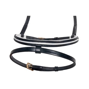 Nouveau Style combiné bandeau de base double muserolle pour cheval indien produit en cuir équestre pour l'équitation - Product Image 2