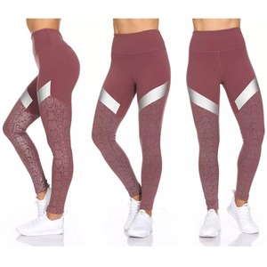 Leggings de sport personnalisés pour femmes, taille haute, pour la gym et le yoga, sublimés, en Spandex et Nylon, OEM en gros - Product Image 1