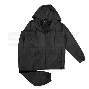 OEM High Quality Wind Breaker Polyester Nylon Tracksuit <b>Black</b> <b>Windbreaker</b> Set - Product Image 1