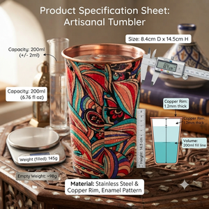 Vaso de Cobre Puro con Diseño Impreso, Hecho a Mano, Ayurvédico, para Agua, para Hogar, Cocina, Hotel, Bar, Venta al Por Mayor, OEM - Product Image 5
