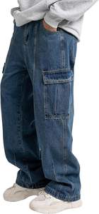 กางเกงยีนส์ถักสไตล์วินเทจสำหรับผู้ชาย ทรงตรง เอวกลาง ทรงหลวม สไตล์สตรีทแฟชั่น ใส่สบาย เหมาะกับฤดูใบไม้ผลิ - Product Image 2