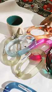 Cadena de Eslabones de Acrílico/Resina Hecha a Mano, Estilo Retro, Cadena de Resina Acrílica de Color, Desmontable, de la India - Product Image 3