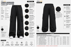 Pantalon cargo unisexe noir à taille élastique, jambe large, en coton tricoté, avec poches, bas de tenue d'hôpital WAMBLI Wm 5460568 - Product Image 3