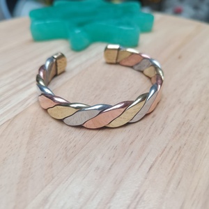 Elegant <b>Copper</b> Brass Aluminium Braided Cuff <b>Bracelet</b> Adjustable Open Bangle Unisex Handmade Jewelry Wholesale Supplier - Product Image 4