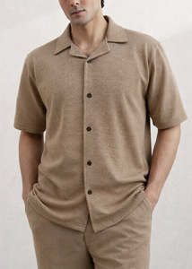 High Quality Men Textured Short Sleeve Shirt & Relaxed Pants <b>Tracksuit</b> 2Pcs Outfit Low Price Newest Design Men Summer Co-ord Set - Product Image 5