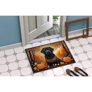 Black Labrador Retriever Design Pile basse antidérapante 24H X 36W Paillasson intérieur/extérieur Tapis de porte avant lavable pour entrée - Product Image 4